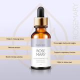 Manindi Rosemary essential oil for Hair Growth, Long, Shining & Strong Hair, Hydrating & Moisturizing Skin Acne, Dandruff,Pimple